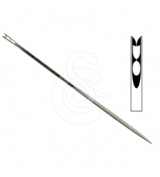 Aiguille suture droite triangulaire chas ressort