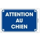 Plaque "Attention au chien" bleue