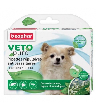 Pipettes répulsives anti-parasitaires Beaphar Petit Chien