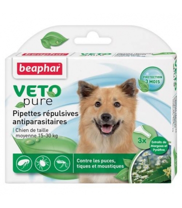 Pipettes répulsives anti-parasitaires Beaphar Chien Moyen