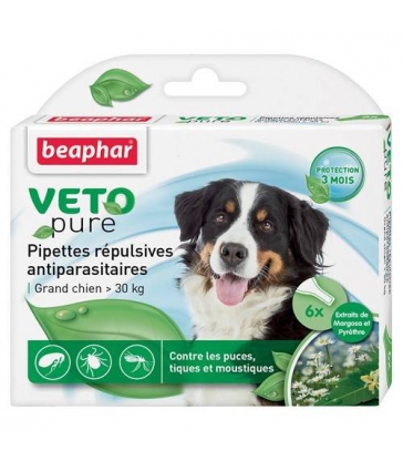 Pipettes répulsives anti-parasitaires Beaphar Grand Chien