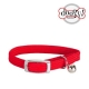 Collier nylon simple chromé chat rouge