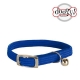 Collier nylon simple chromé chat bleu