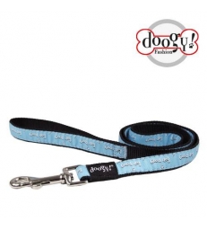 Laisse nylon fantaisie Doogy bleu "Good Dog"