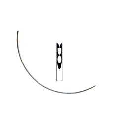 Aiguille suture 3/8 courbe ronde chas ressort . N° 14 - Corde 18 mm - Sachet de 12