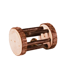 Jouet rongeur : rouleau de jeu en bois .Lg : 7 cm - D : 5 cm