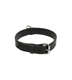 Collier cuir doublé .2,0 cm - Longueur : 45 cm - Noir