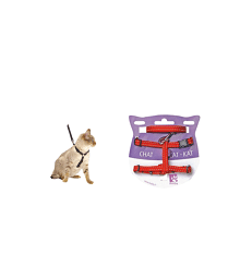 Ensemble harnais/laisse chat Bobby Safe .1,0 cm - Laisse 100 cm - Rouge