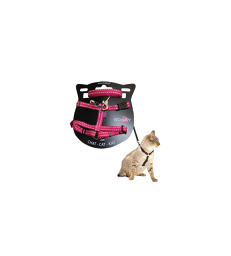 Ensemble harnais/laisse chat Bobby Safe .1,0 cm - Laisse 100 cm - Fuschia