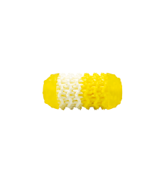 Jouet chien Pop : Dental Toy .D : 6 cm - Lg : 14 cm - Jaune et Blanc