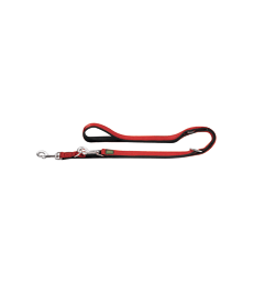 Laisse Hunter Neopren Vario multiposition .2,0 cm - Lg : 200 cm - Rouge