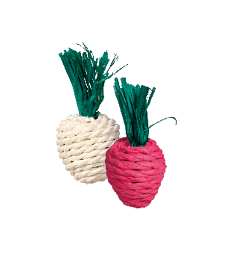 Jouet rongeur : lot de 2 jouets en paille .Lg : 8 cm