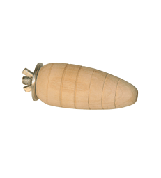 Jouet rongeur : carotte à ronger en bois .Lg : 9 cm
