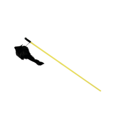 Jouet chat : Canne à pêche souris en peluche .Lg : 50 cm