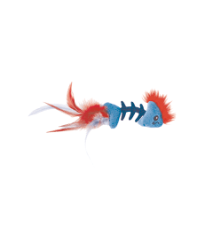 Jouet chat Petstages : Feather Fish Bone .L26,5 x P9 x H1,5 cm