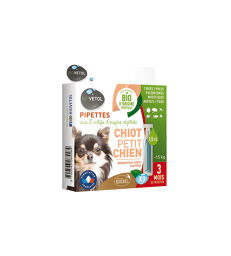 Biovetol Pipettes Chiot/Petit chien . 3 pipettes de 1.3 pipettes de 1.5 ml