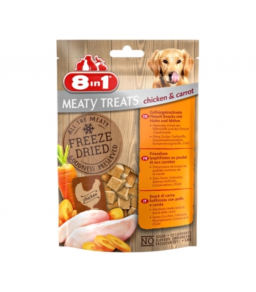 FRIANDISE FREEZE DRIED POULET et CAROTTES 8in1 Sachet 50 g 