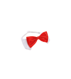 Accessoire Noël chien/chat : Noeud papillon .T3 - Lg : 45/55 - 60 cm - Rouge / Blanc