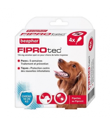 Pipettes antiparasitaires Beaphar Fiprotec pour chiens moyens