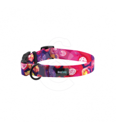 Collier Hop Dog Purple .Taille M - 2,0 cm - Lg : 30/40 cm - Aquarelle