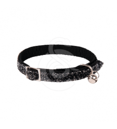 Collier chat Wouapy Paillette .1,0 cm - Longueur : 32 cm - Noir