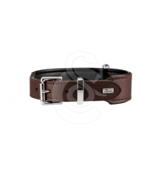 Collier cuir Hunter Basic .3,9 cm - Lg : 41 à 49 cm - Taille 55 - Marron
