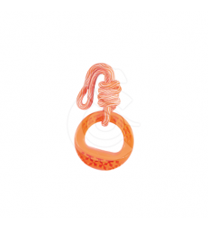 Jouet chien Zolux : Samba ovale avec corde .Lg : 28 cm - Orange