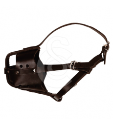 Muselière policière en cuir . T7 - 69 cm - Beauceron mâle...T7 - 69 cm - Beauceron mâle... - Noir