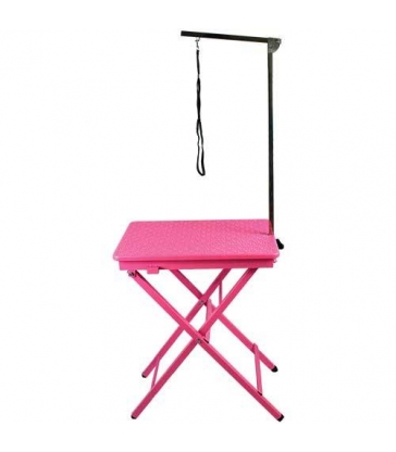 Table de toilettage pliante portable rose