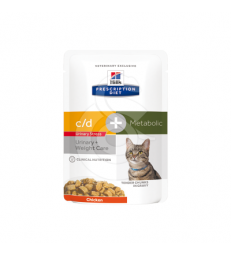 Feline C/D Urinary Stress + Metabolic Sachet Repas. 12 sachets de 85 g