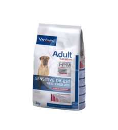 Veterinary HPM Dog Adult Neutered Sensitive Digest Lar.& Me. Sac de 3 kg