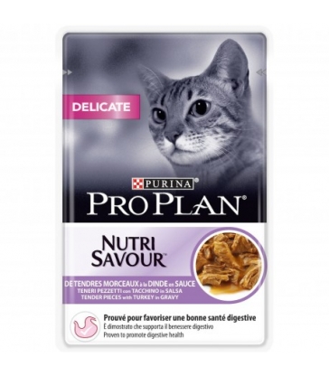 PROPLAN CHAT Nutrisavour Delicate à la Dinde - 26 sachets fraicheur de 85 gr