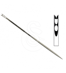 Aiguille suture droite triangulaire chas ressort