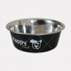 Gamelle inox Happy Dog noire - 0,8 l