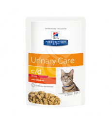 Feline C/D Urinary Stress Poulet Sachet repas. 12 sachets de 85 g