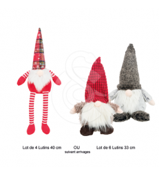 Jouet Noël chien : Lot de 4 ou 6 peluches Lutins