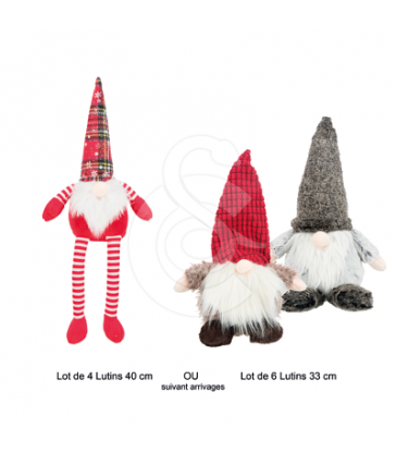 Jouet Noël chien : Lot de 4 ou 6 peluches Lutins