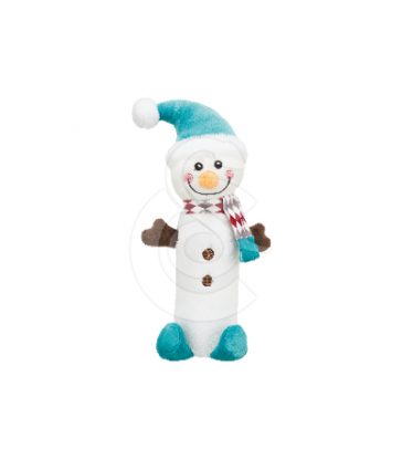 Jouet Noël chien : Lot de 3 peluches Bonhomme de neige