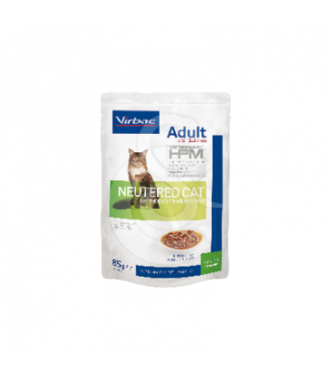 Veterinary HPM Cat Adult Neutered Salmon Bouchées Sach.repas