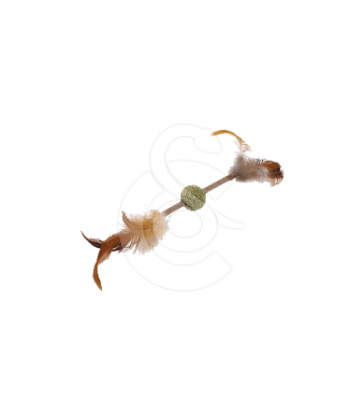Jouet chat Wouapy : boule en herbe à chat/matatabi à plumes