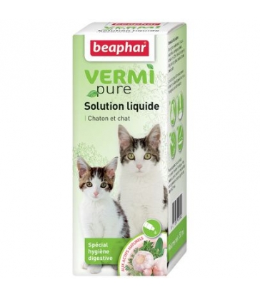 Vermipure liquide Beaphar pour chat et chaton : 50 ml