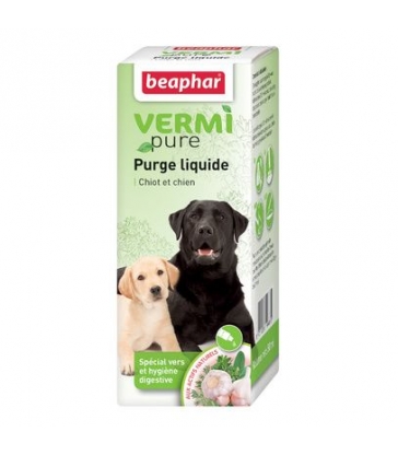 Vermipure liquide Beaphar pour chiot et chien : 50 ml
